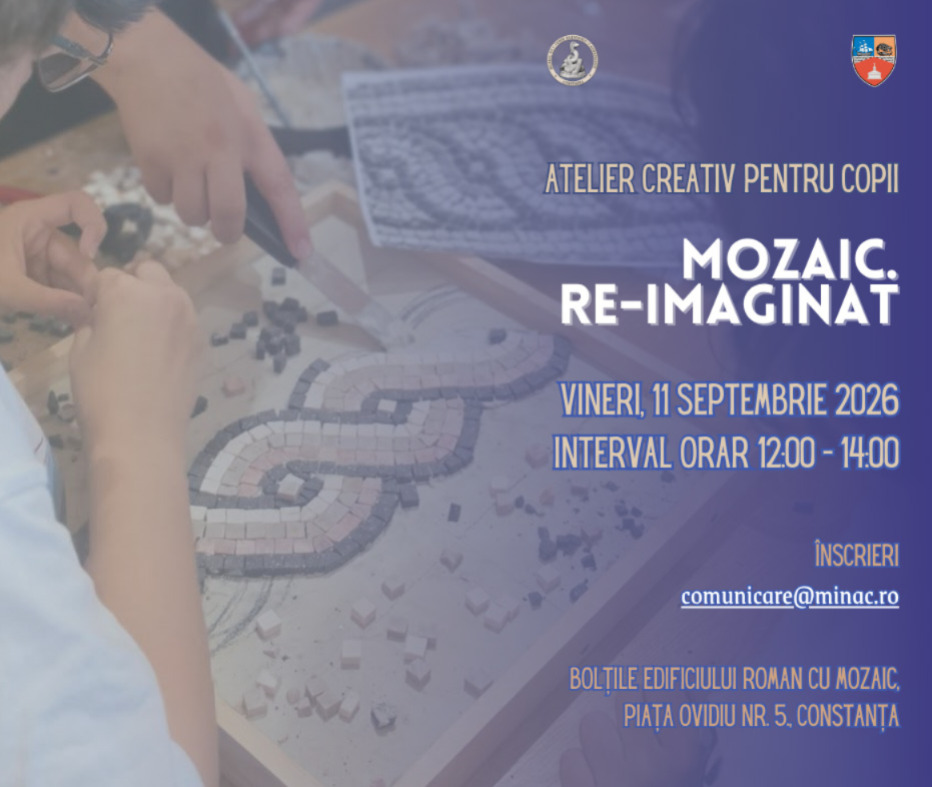 Atelier pentru copii, în bolțile Edificiului Roman cu Mozaic, pregătit de specialiștii de la Muzeul de Istorie și Arheologie