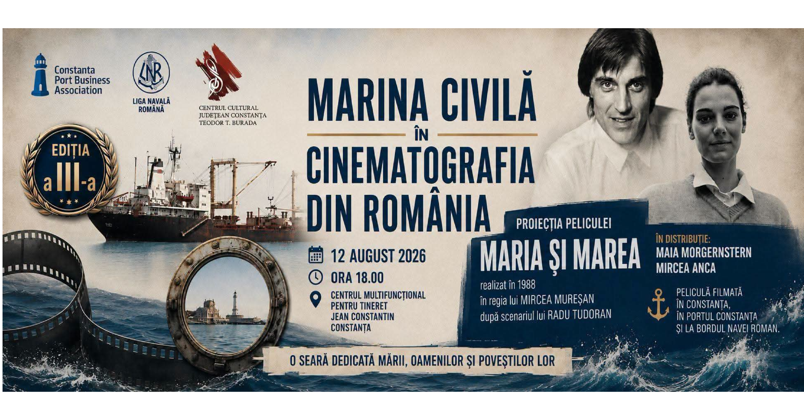 Maia Morgenstern vine mâine la o întâlnire cu publicul la proiecția specială a filmului intitulat Maria și marea, la Centrul Cultural Județean Teodor Burada