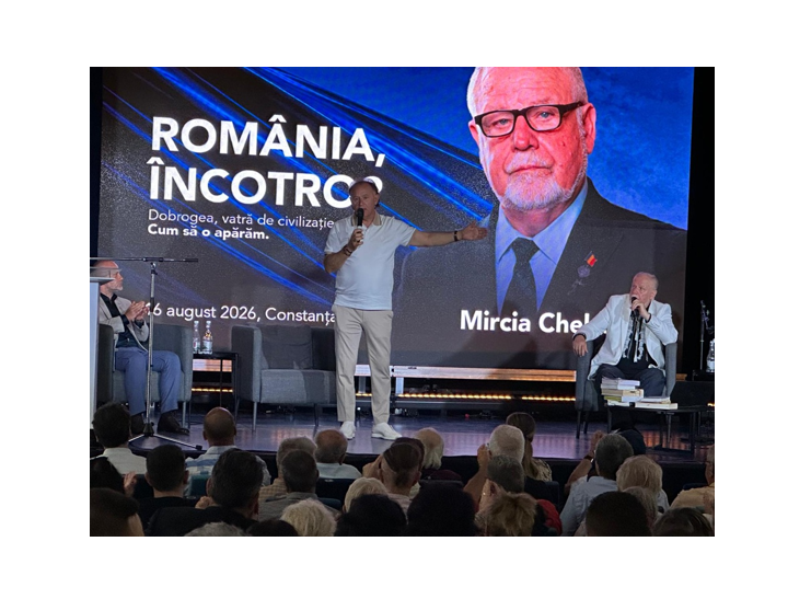 FOTO Peste 300 de persoane au participat la evenimentul AUR Constanța intitulat România, încotro? Dobrogea, vatră de civilizație euxină. Cum să o apărăm. Generalul (r.) dr. Mircia Chelaru, fost şef al Statului Major General al Armatei, a fost prezent