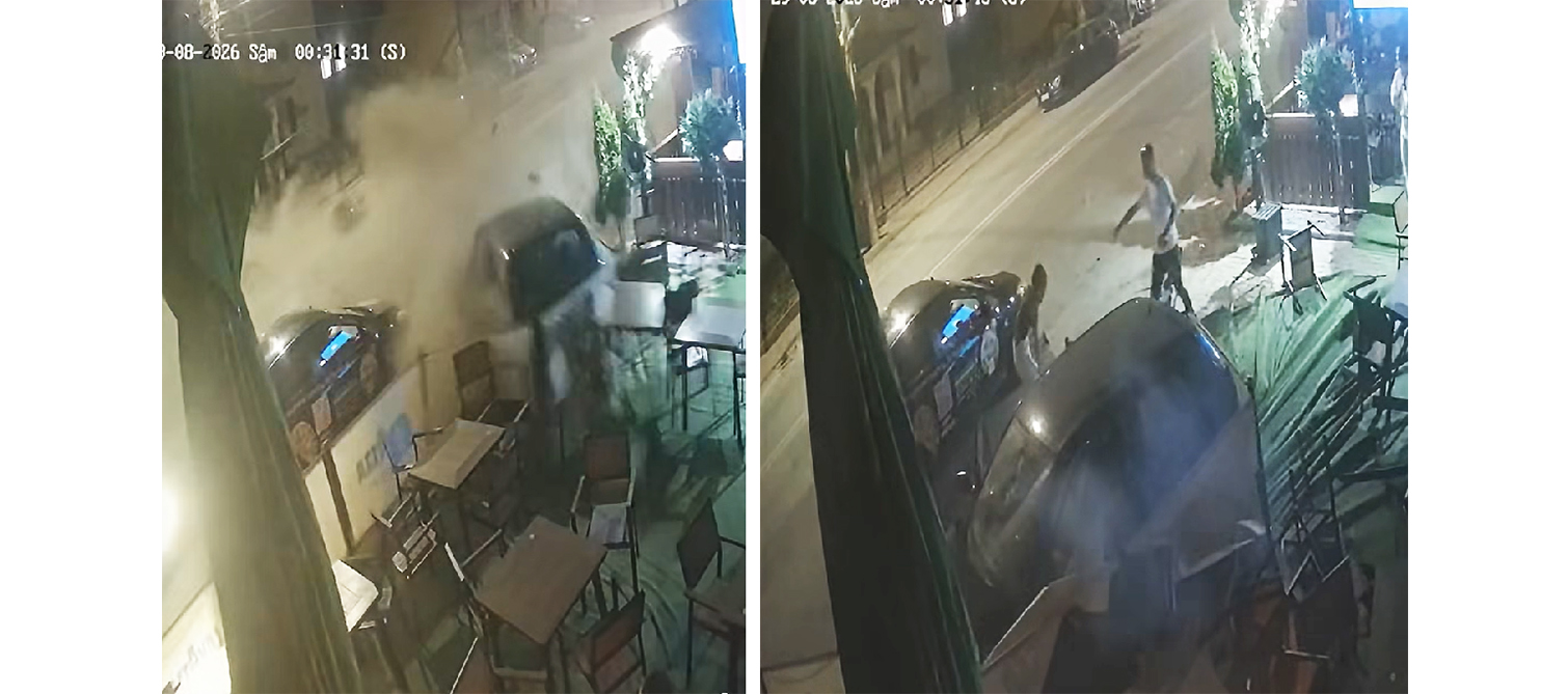 VIDEO Cursă NEBUNĂ cu poliția pe urme: Un șofer beat și fără permis a proiectat o mașină într-o terasă