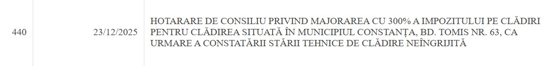 HCL supraimpozitare clădire centrul Constanței Federalcoop