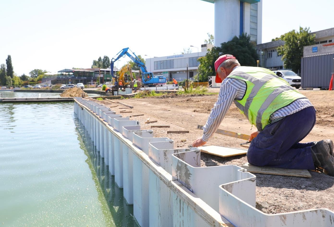 FOTO Cum arată malurile lacului Tăbăcărie după finalizare a 30% din proiect