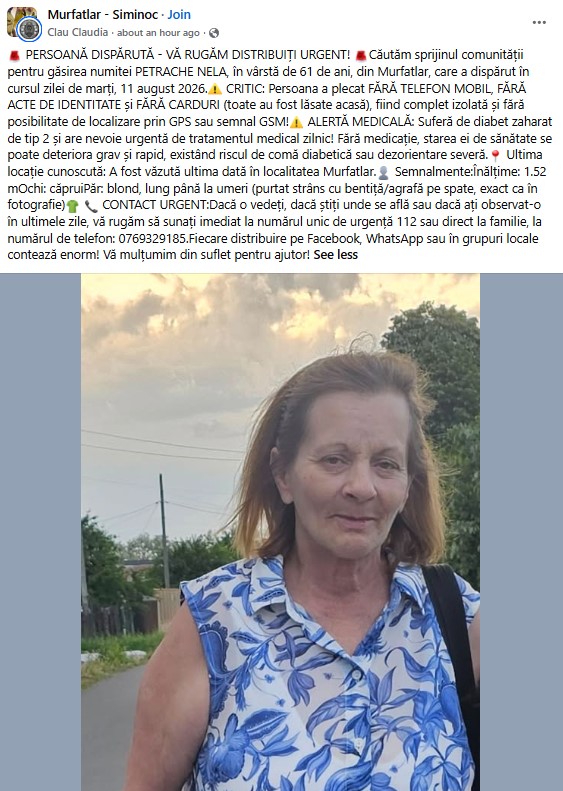 Murfatlar persoană dispărută