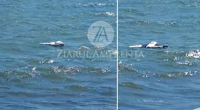 VIDEO O posibilă dronă, observată la capătul digului de la Midia: Fragmente de dronă, descoperite și în sudul litoralului