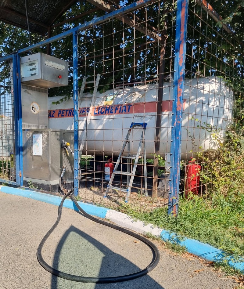 racord improvizat stație GPL Hârșova