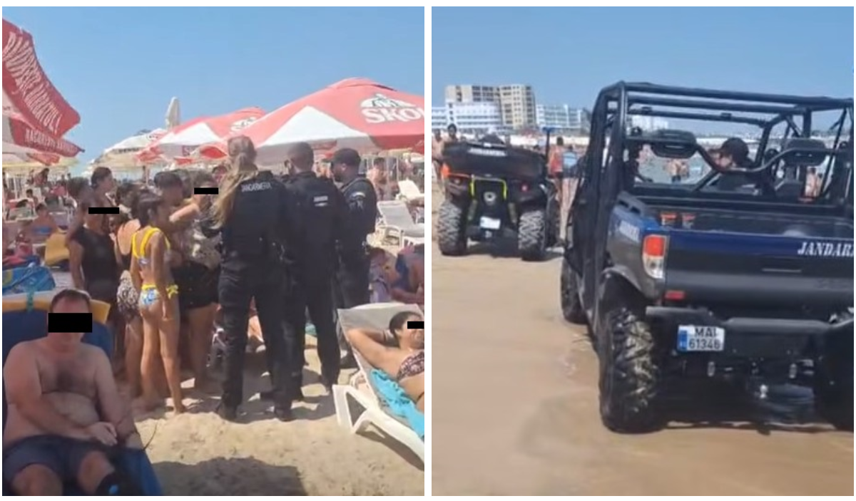 VIDEO INCREDIBIL: Turiști convinși cu JANDARMII să iasă din apă, la Eforie! Este arborat steagul roșu, pericolul de înec fiind RIDICAT