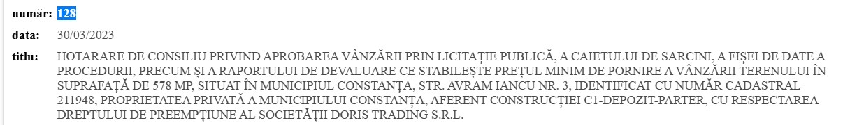 Doris Trading SRL HCL