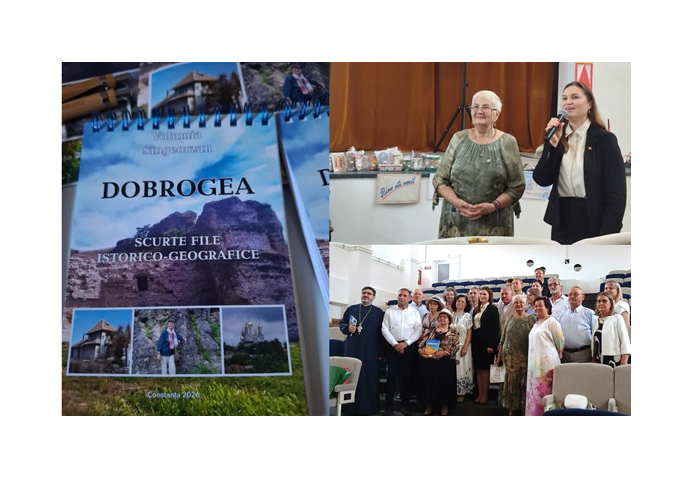 FOTO Prof. Sîngeorzan Volumina, și-a lansat, la Hârșova volumul intitulat Dobrogea. Scurte file istorico-geografice
