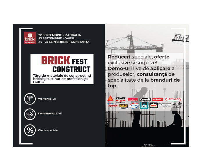 Brick Fest Construct revine în această toamnă în magazinele Brick din Mangalia, Ovidiu și Constanța