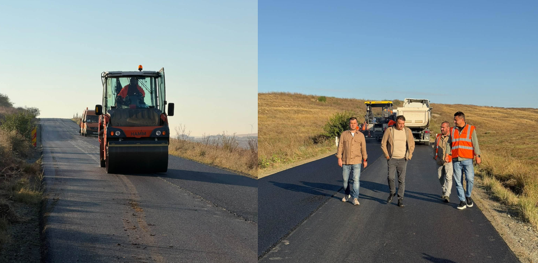 CJ Constanța continuă lucrările pentru drumuri mai sigure în județul Constanța! Se asfaltează DJ 225 Runcu - Vulturu