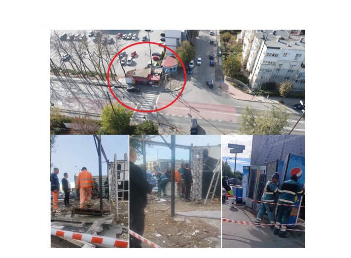 FOTO VIDEO Un magazin din Eforie Nord, demolat în zorii zilei. Proprietarii acuză autoritățile locale de abuz și că bunurile din interior au fost ridicate fără proces-verbal. Ce se va construi pe acel loc