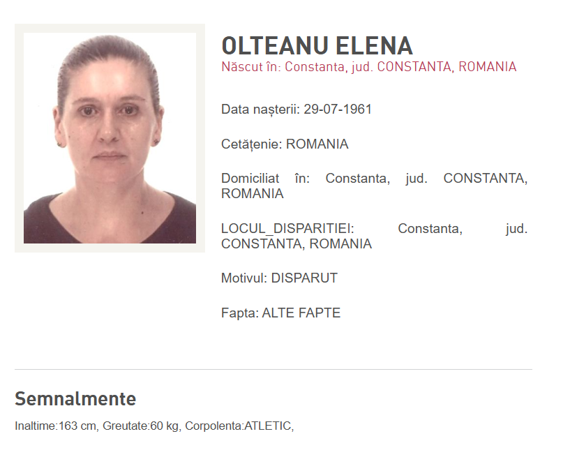 dispărută Constanța