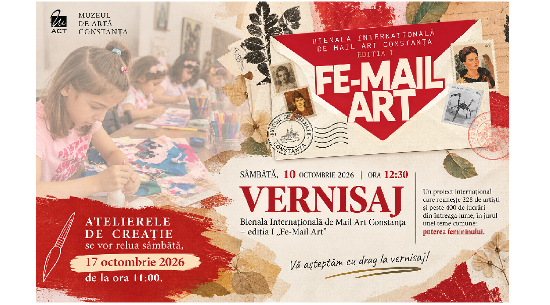 Atelierele de educație muzeală și creație artistică de la Muzeul de Artă sunt înlocuite sâmbătă de Mail Art Constanța